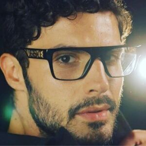 NEW Versace VE3326U 5380 Black Frame Logo Square Men Eyeglasses